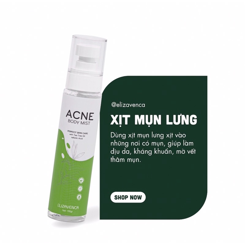 xịt mụn lưng elizavenca